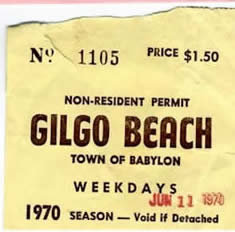 Gilgo Beach Parking Permit.  Town of Babylon.  East Coast Surfing Memorabilia